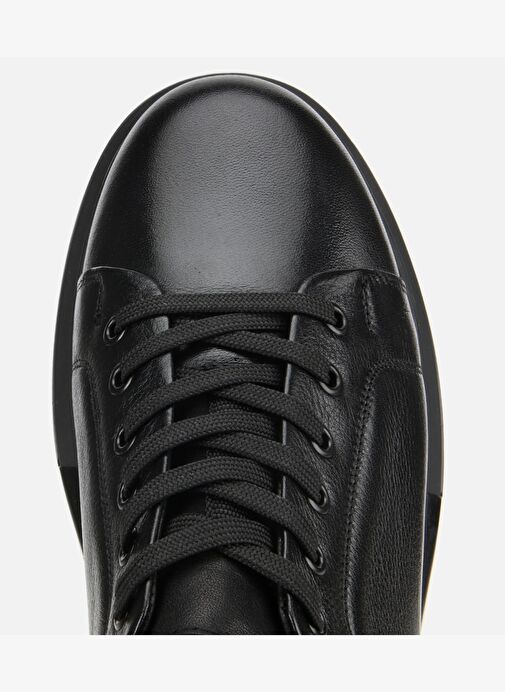 Erkek Deri Siyah Kalın Tabanlı Spor Ayakkabı 02AYH314140A100 - Görsel 6