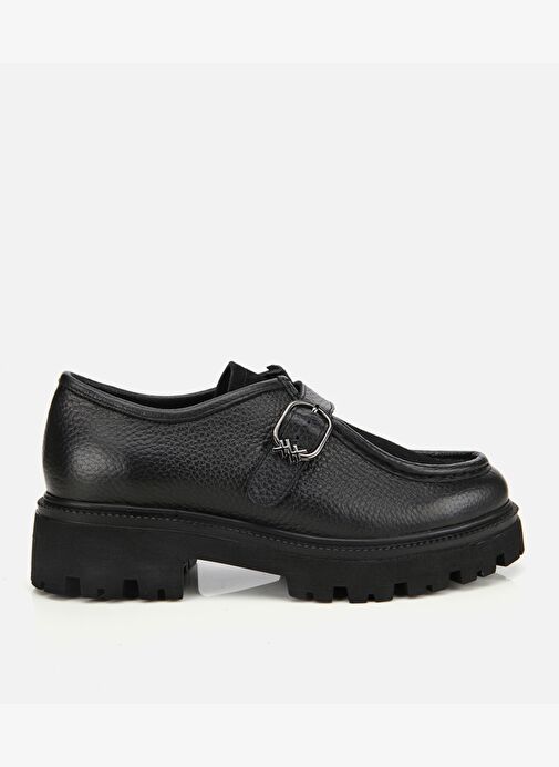 Kadın Süet Deri Siyah Toka Detaylı Yüksek Tabanlı Günlük Loafer 01AYH314360A100 - Görsel 2