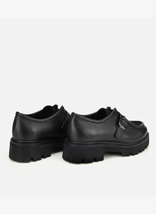 Kadın Süet Deri Siyah Toka Detaylı Yüksek Tabanlı Günlük Loafer 01AYH314360A100 - Görsel 5