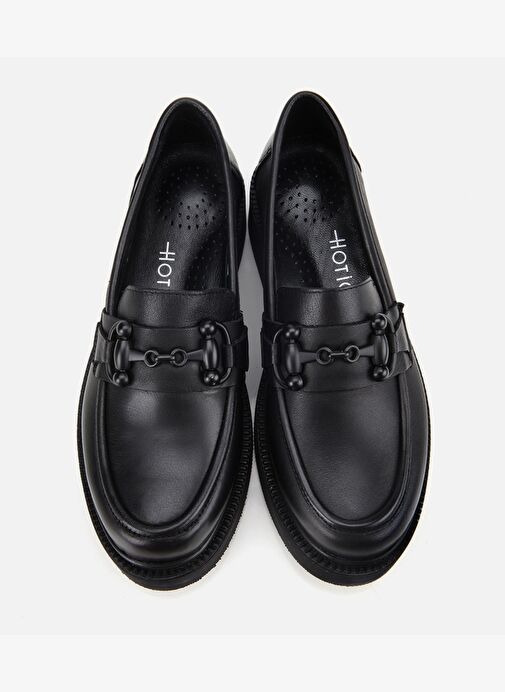 Kadın Deri Siyah Kalın Tabanlı Klasik Loafer 01AYH314410A100 - Görsel 7