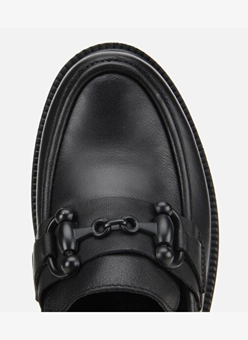 Kadın Deri Siyah Kalın Tabanlı Klasik Loafer 01AYH314410A100 - Görsel 6