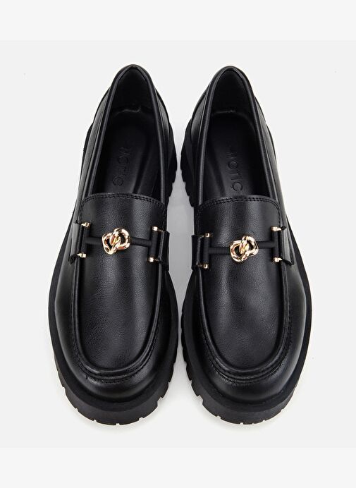 Kadın Siyah Kalın Tabanlı Klasik Loafer 01AYH314700A100 - Görsel 7