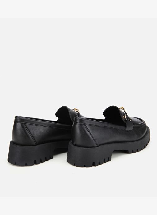Kadın Siyah Kalın Tabanlı Klasik Loafer 01AYH314700A100 - Görsel 5