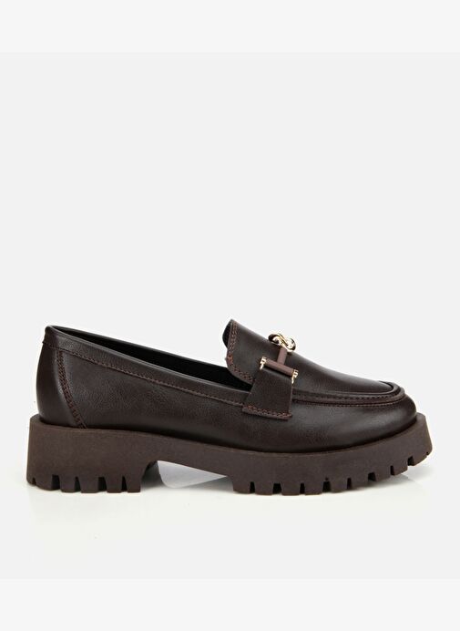 Kadın Kahverengi Kalın Tabanlı Klasik Loafer 01AYH314700A480 - Görsel 2