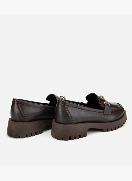 Kadın Kahverengi Kalın Tabanlı Klasik Loafer 01AYH314700A480 - Görsel 5