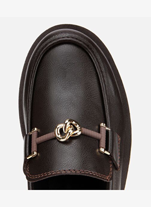 Kadın Kahverengi Kalın Tabanlı Klasik Loafer 01AYH314700A480 - Görsel 6