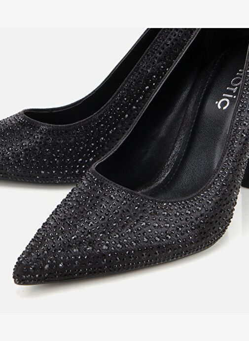 Kadın Siyah Taşlı Yüksek Topuklu Stiletto 01AYH314790A100 - Görsel 4