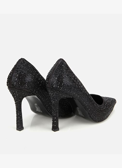 Kadın Siyah Taşlı Yüksek Topuklu Stiletto 01AYH314790A100 - Görsel 5