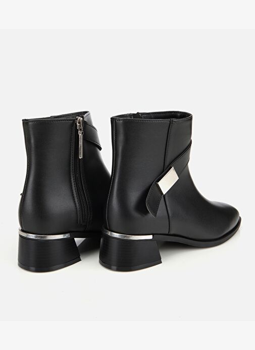 Kadın Siyah Metal Detaylı Bilekte Düz Bot 01BOH314860A100 - Görsel 5