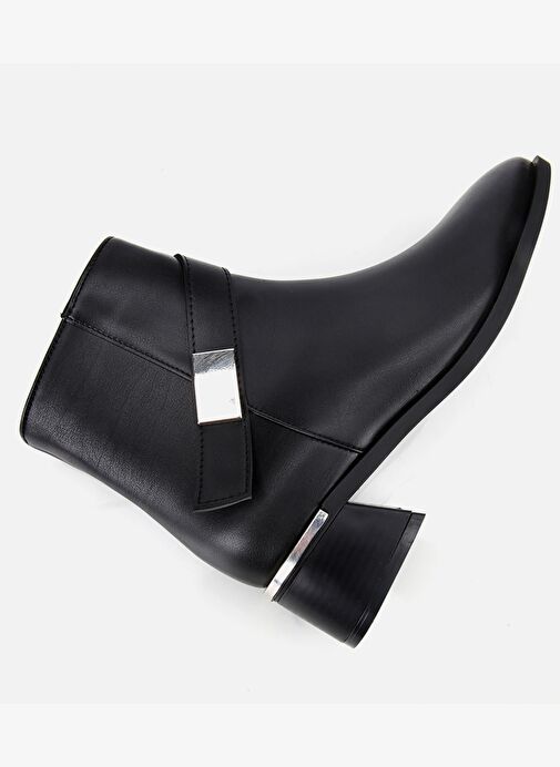 Kadın Siyah Metal Detaylı Bilekte Düz Bot 01BOH314860A100 - Görsel 7