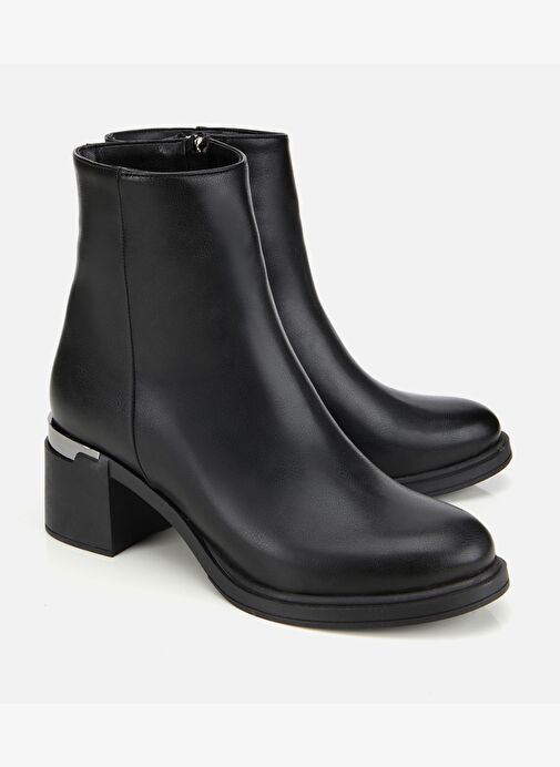 Kadın Siyah Metal Detaylı Kalın Tabanlı Bilekte Düz Bot 01BOH314910A100 - Görsel 3