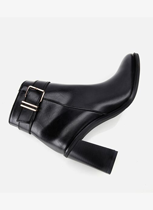 Kadın Siyah Tokalı Topuklu Bilekte Bot 01BOH314950A100 - Görsel 7