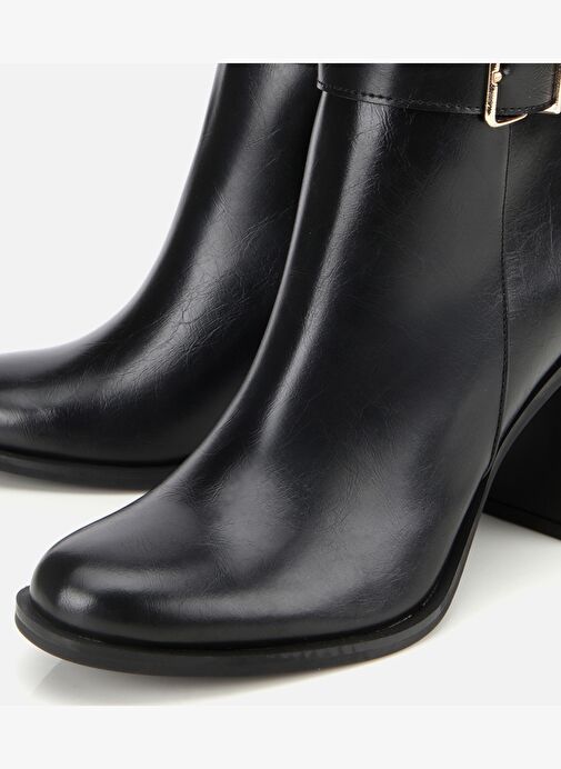 Kadın Siyah Tokalı Topuklu Bilekte Bot 01BOH314950A100 - Görsel 4