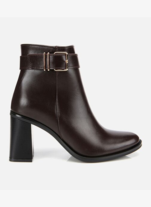 Kadın Kahverengi Tokalı Topuklu Bilekte Bot 01BOH314950A480 - Görsel 2