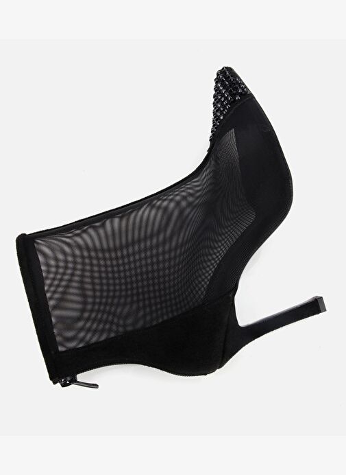 Kadın Siyah Transparan Taş Detaylı Bilekte Topuklu Bot 01BOH315020A100 - Görsel 7