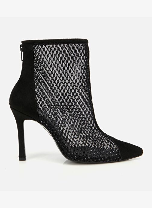 Kadın Siyah Fileli Taş Detaylı Bilekte Topuklu Bot 01BOH315030A100 - Görsel 2