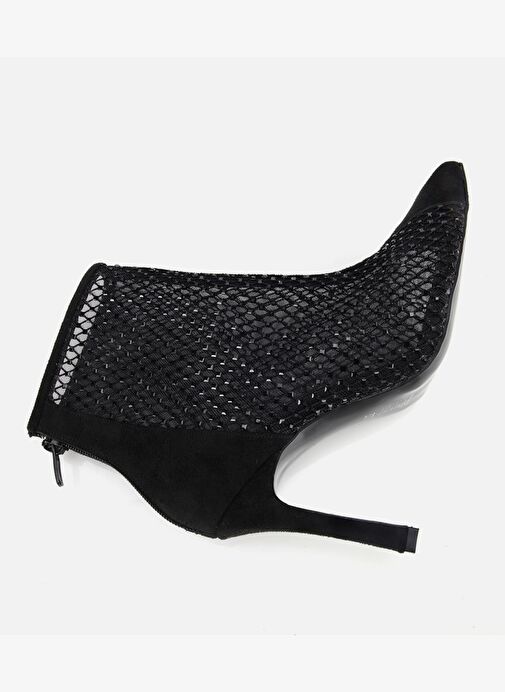 Kadın Siyah Fileli Taş Detaylı Bilekte Topuklu Bot 01BOH315030A100 - Görsel 7