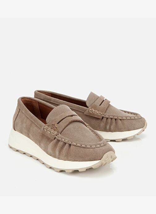 Kadın Süet Deri Vizon Yumuşak Dokulu Günlük Loafer 01AYH315310A450 - Görsel 3