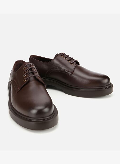 Erkek Deri Kahverengi Bağcıklı Günlük Ayakkabı 02AYH311840A480 - Görsel 3