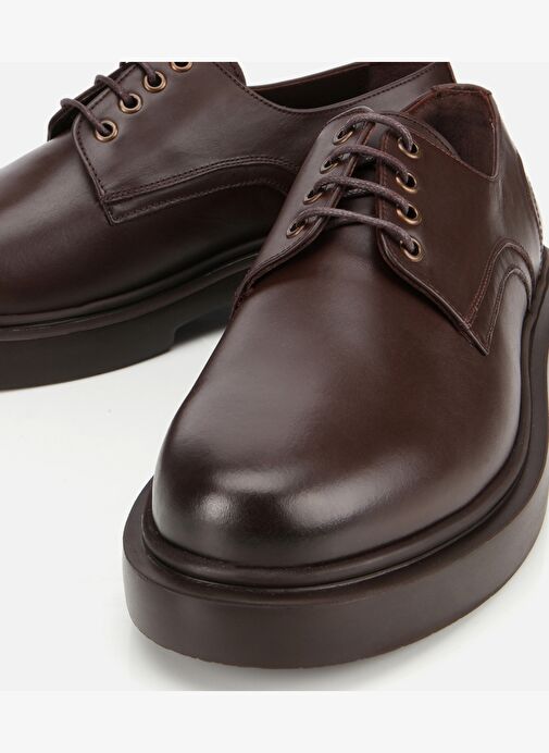 Erkek Deri Kahverengi Bağcıklı Günlük Ayakkabı 02AYH311840A480 - Görsel 4