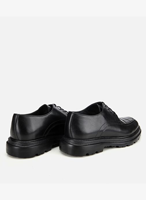 Erkek Kroko Deri Siyah Yüksek Tabanlı Klasik Ayakkabı 02AYH315330A100 - Görsel 5