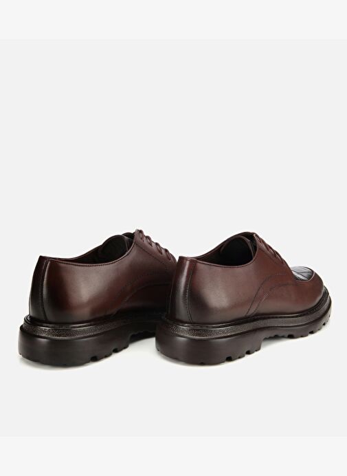 Erkek Kroko Deri Kahverengi Yüksek Tabanlı Klasik Ayakkabı 02AYH315330A480 - Görsel 5