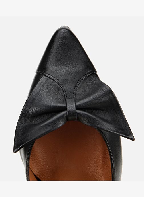 Kadın Deri Siyah Fiyonk Detaylı İnce Topuklu Stiletto 01AYH315460A100 - Görsel 6