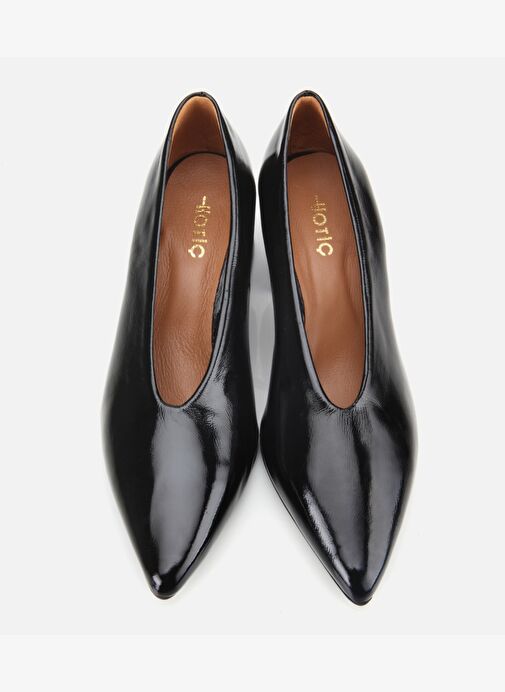 Kadın Rugan Deri Siyah Yumuşak Dokulu Kalın Topuklu Ayakkabı 01AYH315500A100 - Görsel 7