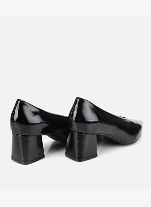 Kadın Rugan Deri Siyah Yumuşak Dokulu Kalın Topuklu Ayakkabı 01AYH315500A100 - Görsel 5