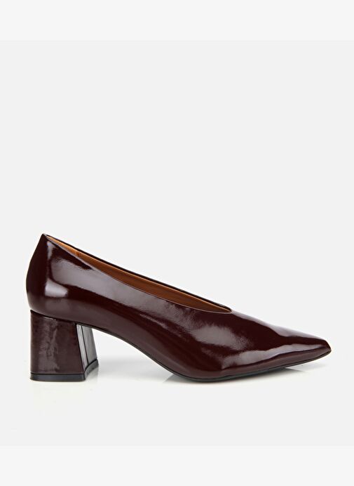 Kadın Rugan Deri Bordo Yumuşak Dokulu Kalın Topuklu Ayakkabı 01AYH315500A780 - Görsel 2