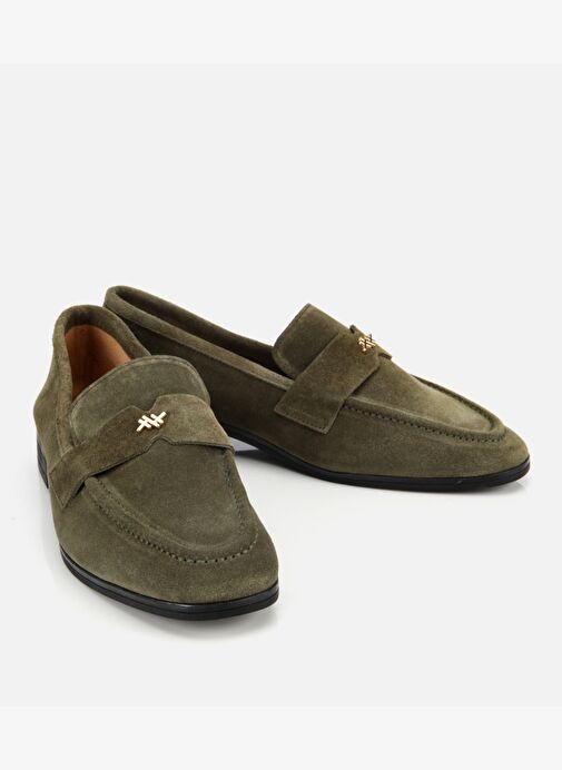 Kadın Süet Deri Haki Yumuşak Dokulu Klasik Loafer 01AYH312410A840 - Görsel 3