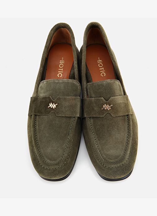 Kadın Süet Deri Haki Yumuşak Dokulu Klasik Loafer 01AYH312410A840 - Görsel 7