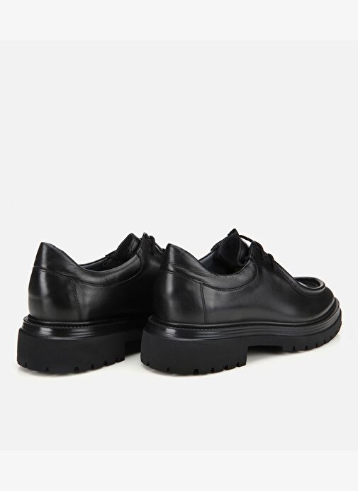 Erkek Deri Siyah Yumuşak Dokulu Bağcıklı Yüksek Tabanlı Klasik Ayakkabı 02AYH316640A100 - Görsel 5