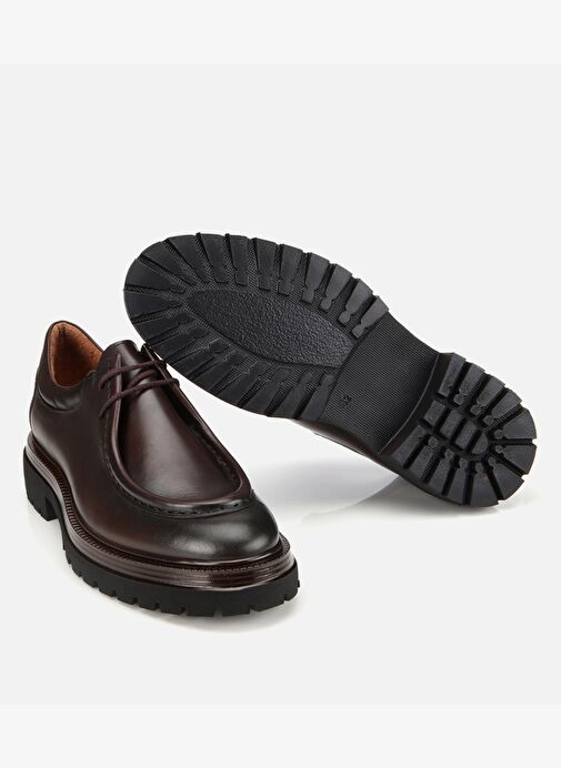 Erkek Deri Kahverengi Yumuşak Dokulu Bağcıklı Yüksek Tabanlı Klasik Ayakkabı 02AYH316640A480 - Görsel 7