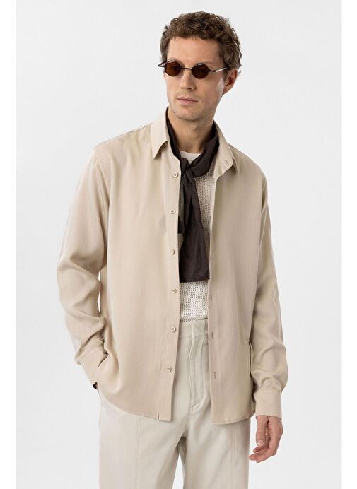 ANT Antioch Bej Relax Fit Modal Fabric Men's Shirt - Walthamstow