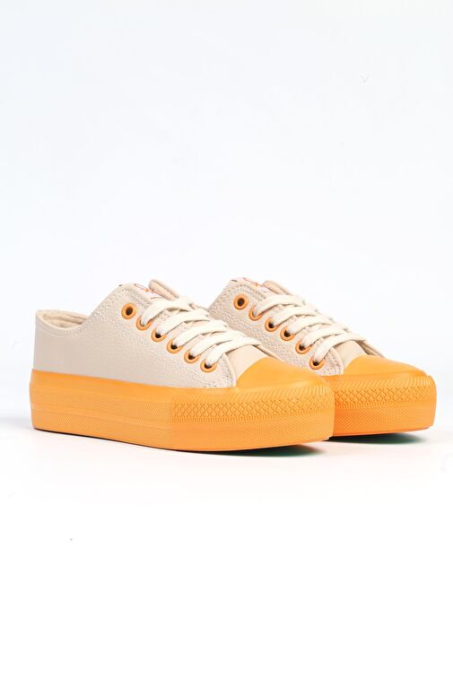 Benetton® | BN-31124 - 3114 Bej Turuncu - Kadın Spor Ayakkabı - Görsel 3