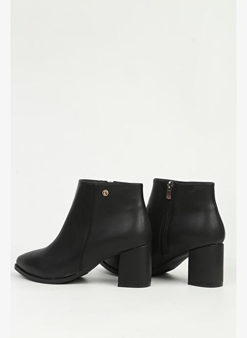 Siyah Cilt Yarım Fermuarlı Bot PC-54984 - Görsel 4