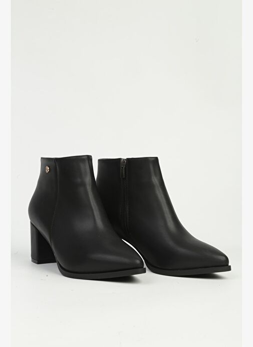 Siyah Cilt Yarım Fermuarlı Bot PC-54984 - Görsel 3