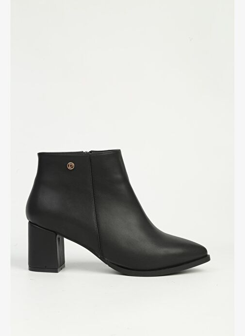 Siyah Cilt Yarım Fermuarlı Bot PC-54984 - Görsel 2
