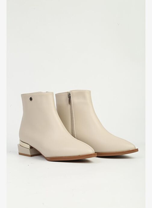 Krem Yarım Fermuarlı Bot PC-54991 - Görsel 3