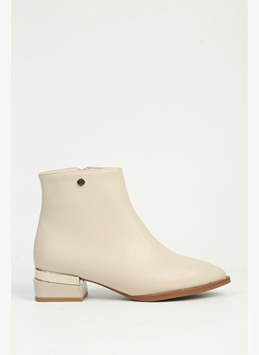 Krem Yarım Fermuarlı Bot PC-54991 - Görsel 2