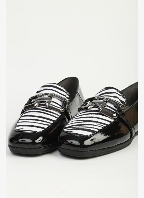 Siyah Beyaz Kadın Loafer PC-55211 - Görsel 3