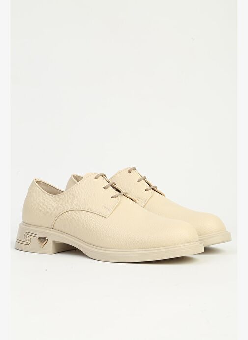 Kadın Bej Oxford Ayakkabı PC-55225 - Görsel 3