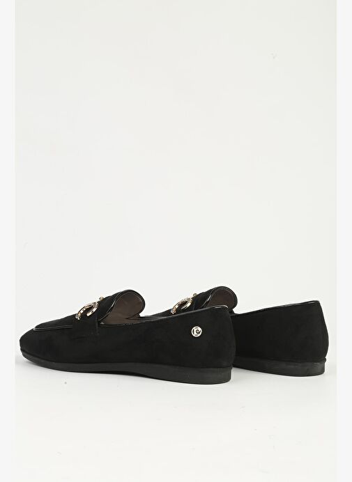 Siyah Süet Kadın Loafer PC-55228 - Görsel 3