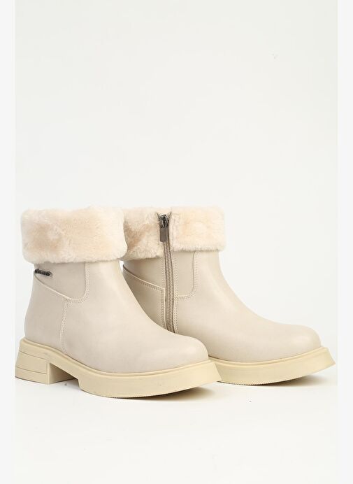 Krem Yarım Kürklü Bot PC-55268 - Görsel 3