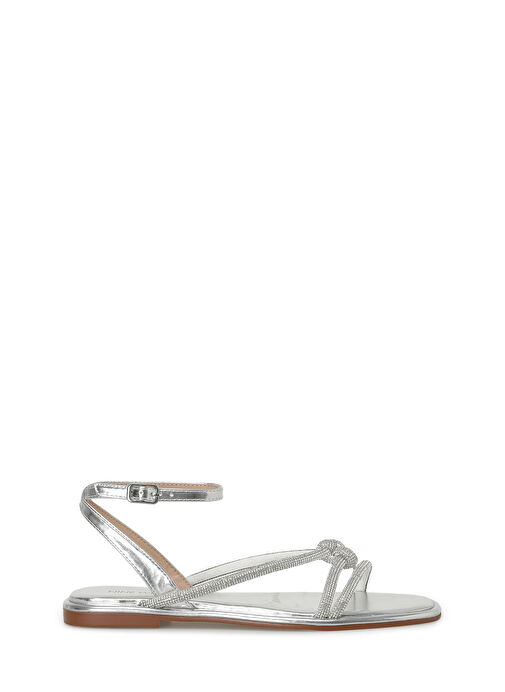 FRANKSTON 4FX Gümüş Kadın Düz Sandalet - Görsel 2