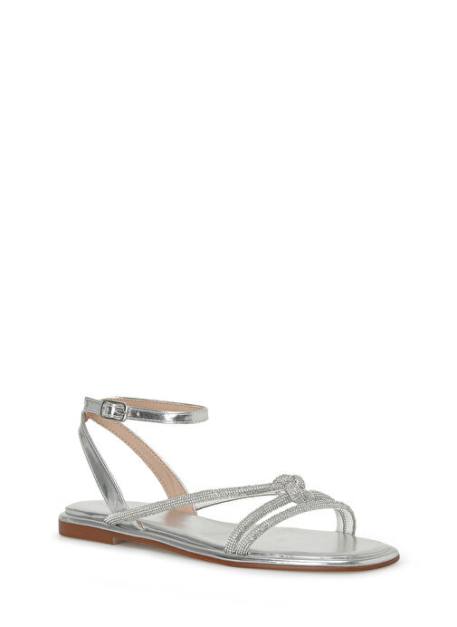 FRANKSTON 4FX Gümüş Kadın Düz Sandalet - Görsel 3