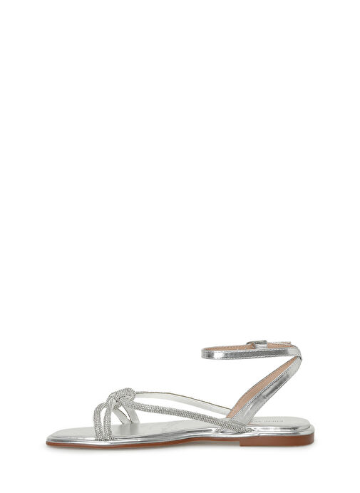FRANKSTON 4FX Gümüş Kadın Düz Sandalet - Görsel 4