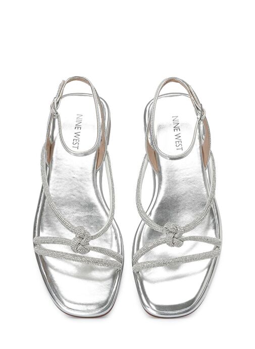 FRANKSTON 4FX Gümüş Kadın Düz Sandalet - Görsel 5