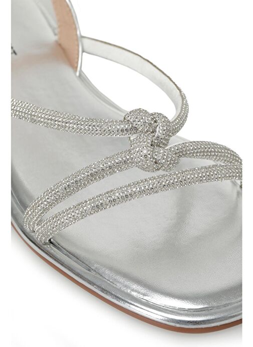 FRANKSTON 4FX Gümüş Kadın Düz Sandalet - Görsel 8